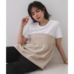 tシャツ 配色ビスチェドッキングカットソー「洗濯機洗い可」 レディース