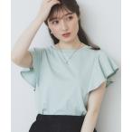 tシャツ 「美人百花掲載/XS-3Lサイズ」フレアスリーブバックシャントップス「接触冷感/UVケア/洗濯機洗い可」 レディース