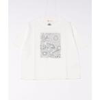 tシャツ (BD)「BARNDOOR」モノトーン フラワー 刺繍 Tシャツ レディース