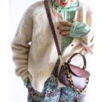 カーディガン アルパカシャギー　ショートカーデ レディース