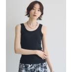タンクトップ ノースリーブ リブタンクトップ レディース