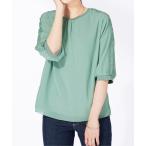 tシャツ 花柄レースシフォン重ねプルオーバー レディース
