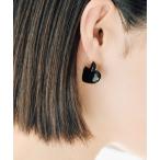 ピアス モノトーンぷっくりハートピアス レディース