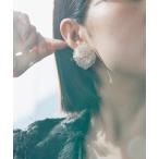 ピアス モノトーンビーズフラワーピアス レディース