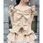 tシャツ オフショルジップリボントップス レディース