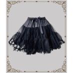 スカート 6A4 リボン パニエ 45cm ボリューム チュールスカート チュチュ 推し活 ロリータ バレエコア