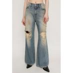 ジーンズ デニム デニムパンツ 「再入荷」DAMAGE J/W FLARE PT-C ダメージ ジャストウエスト フレア パンツ シー レディース