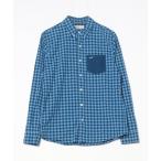 「Hollister」 チェック柄長袖シャツ S ブルー メンズ