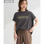 tシャツ フレンチスリーブ刺繍シンプルロゴプルオーバー レディース