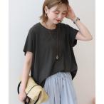 tシャツ フレンチスリーブ後切替プルオーバー レディース