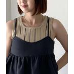 タンクトップ ノースリーブ ’ストライプアソートニットタンク’ レディース