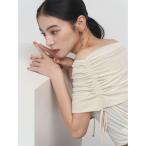 tシャツ ライトベロアオフショルトップス レディース