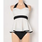 水着 「LIP SERVICE/リップサービス」バイカラーペプラムビキニ　レトロデザインレディース水着 レディース
