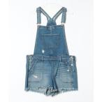 「Hollister」 サロペットハーフパンツ L ブルー レディース