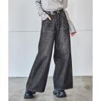 「PAGEBOY」 加工ブーツカットデニムパンツ SMALL ブラック レディース