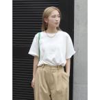tシャツ リネン混ボートネックショートTee レディース