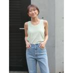 タンクトップ ノースリーブ リネン混タンクトップ レディース