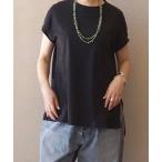 tシャツ オーガニックコットン キャップスリーブプル レディース