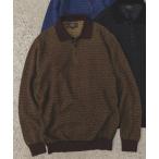 ポロシャツ ダイヤモンド パターン ニット ポロシャツ メンズ