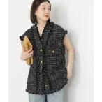 コート アウター GIOLICAツイードBIGベスト レディース