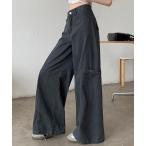 カーゴパンツ カーゴデザインワイドパンツ レディース