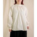 ブラウス シャツ 「prit」 強撚グラフチェック ハイネッククレリックプルオーバー レディース