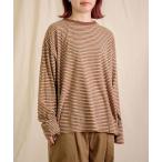 tシャツ 「prit」 リサイクルムラ糸マルチボーダー クルーネックビッグプルオーバー レディース