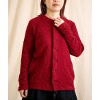 カーディガン 「prit」 ウール綿接結 クルーネックカーディガン レディース