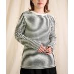 ショッピングprit ニット セーター 「prit」 ウール綿接結ボーダー クルーネックプルオーバー レディース