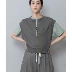 ショッピングジレ ベスト ジレ ルーズ裏毛ジップアップショートジレ レディース