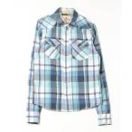 「Hollister」 チェック柄長袖シャツ L ブルー メンズ