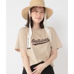 tシャツ ワッペンロゴ刺繍Tシャツ レディース