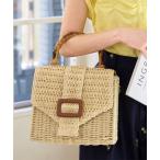 ハンドバッグ バンブーハンドルボックスカゴバッグ