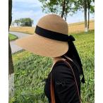 帽子 ハット pur chouchou/つば広 バックリボン 麦わら帽子  P4484 レディース