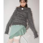 ニット セーター fringe shaggy knit / フリンジシャギーニット レディース