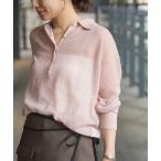 ニット セーター シアーアルパカMIXニットポロ シャツ レディース