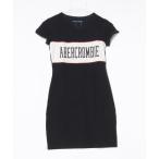 「Abercrombie&Fitch」 Tシャツワンピース - ブラック レディース