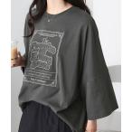 tシャツ 前後2WAY フロントデザイン/バックデザイン グラフィック刺繍 オーバーサイズ半袖Tシャツ レディース メンズ