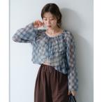 ブラウス シャツ 「新色追加/5色展開/S.Lサイズ展開/無地&チェック」シャーリングシアーブラウス レディース