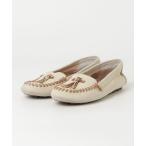 「UGG」 モカシンシューズ 24.5cm ベージュ レディース