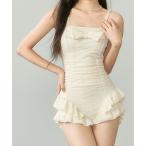  купальный костюм оборка One-piece купальный костюм женский 