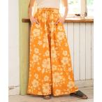 パンツ リネンタッチ ハイビスカス�