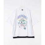 tシャツ 352120:ネコ好きおばけうさぎUFO柄Tシャツ レディース メンズ