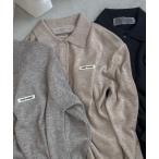ワンピース logo polo knit mini one-piece