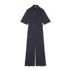 ショッピングジャンプスーツ オールインワン ストレッチポプリン ハーフスリーブジャンプスーツ レディース