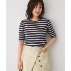 tシャツ リブマルチボーダーTEE レディース
