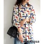 ブラウス シャツ 幾何学柄シャツ レディース