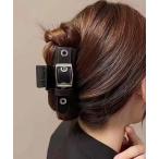 ヘアクリップ 「 Port / ポート 」 ベルトデザイン ブラック ヘアクリップ/ チャーム付き or シンプル #