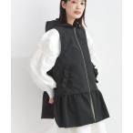 ショッピングフリル ベスト ジレ ポケットフリルペプラムベスト レディース
