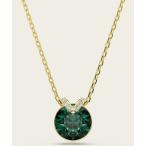 ネックレス 「公式」「スワロフスキー」Bella V ペンダント， ラウンドカット， グリーン， ゴールドトーン・プレーティング レディース メンズ